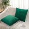 Faux Fur Plush Christmas Throw Pillow Covers 18x18 Set of 2 - Luxury Soft Fluffy Striped Decorative Pillow Covers for Sofa, Couch, Living Room - Christmas Green